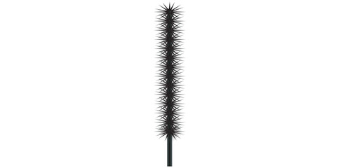 Realistic Mascara Brush, Black Wavy Style Cosmetic Object Vector Illustration.	