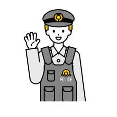 上半身のポーズ_シンプルな警察官の男性02