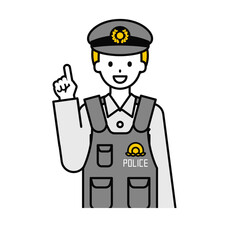 上半身のポーズ_シンプルな警察官の男性03