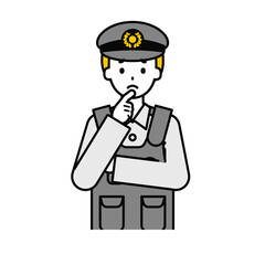 上半身のポーズ_シンプルな警察官の男性13