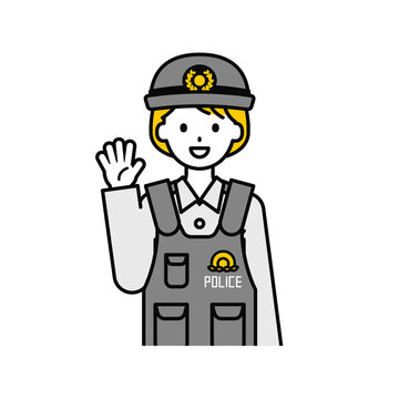 recommend clip art: 上半身のポーズ_シンプルな警察官の女性02