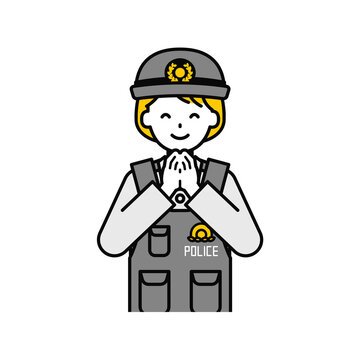 recommend clip art: 上半身のポーズ_シンプルな警察官の女性07