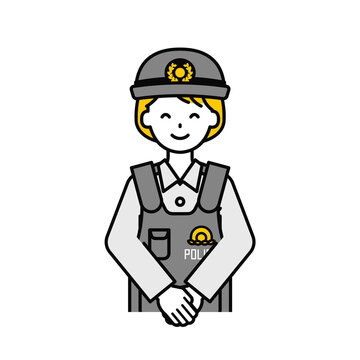 recommend clip art: 上半身のポーズ_シンプルな警察官の女性19