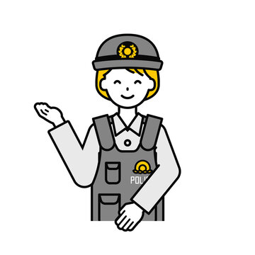 recommend clip art: 上半身のポーズ_シンプルな警察官の女性20