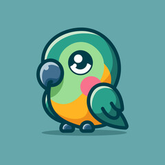 Cute Parrot Cartoon Vector Art, Illustration and Graphic