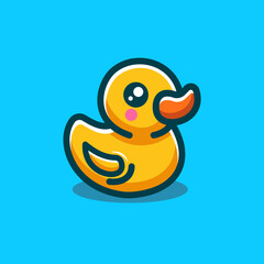 Cute Rubber Duck Cartoon Vector Art, Illustration and Graphic