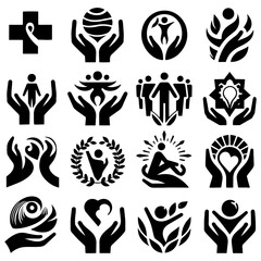 Set of social awareness vector art for inclusion design