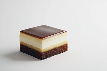 A realistic photo of Japanese Castella Cake, hyper-realistic, isolated on white