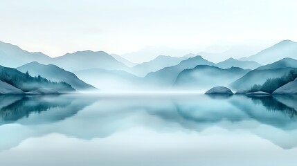 Tranquil mountain reflections over a serene lake nature photography in peaceful surroundings