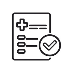 Fototapeta premium Medical Document with Checkmark Icon and Health Symbol