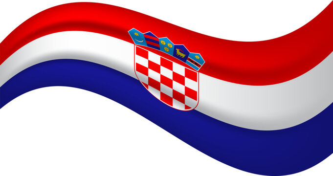 Croatia wavy flag, waving flag vector illustration
