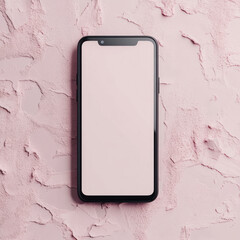 blank phone on a wooden background