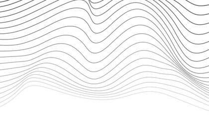 Artistic corner waves on minimal white background