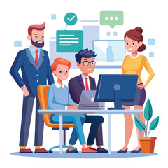 professional-business-people--programmer working vector image on a white background 