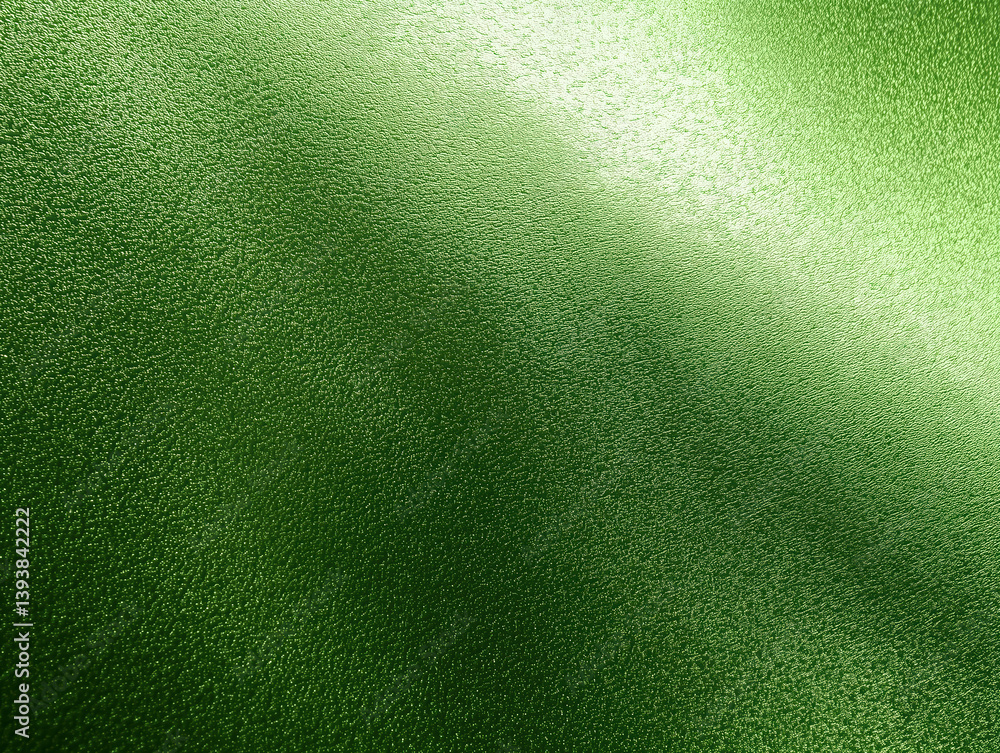 Poster green textured background with light beam - abstract grainy surface with diagonal light ray and shad