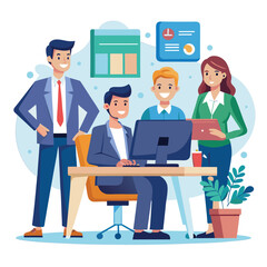 professional-business-people--programmer working vector image on a white background 