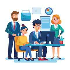 professional-business-people--programmer working vector image on a white background 