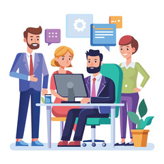 professional-business-people--programmer working vector image on a white background 