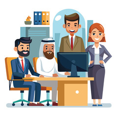 professional-business-people--programmer working vector image on a white background 