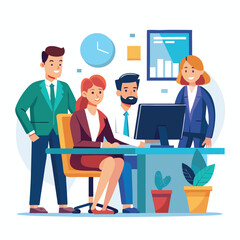 professional-business-people--programmer working vector image on a white background 