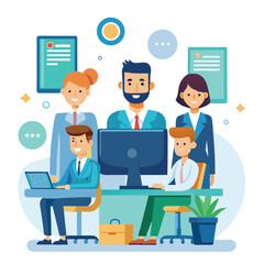 professional-business-people--programmer working vector image on a white background 