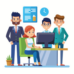 Obraz premium professional-business-people--programmer working vector image on a white background 