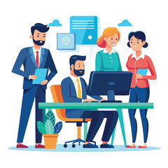 professional-business-people--programmer working vector image on a white background 