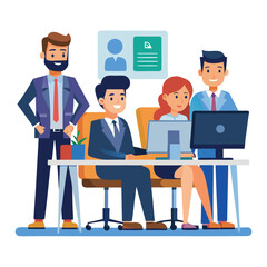 professional-business-people--programmer working vector image on a white background 