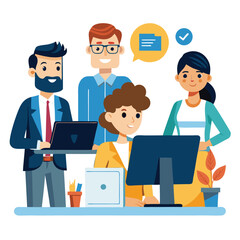 Obraz premium professional-business-people--programmer working vector image on a white background 