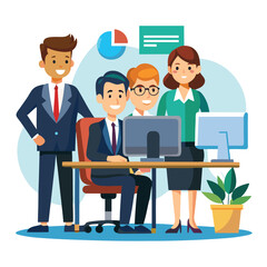 professional-business-people--programmer working vector image on a white background 