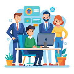 professional-business-people--programmer working vector image on a white background 