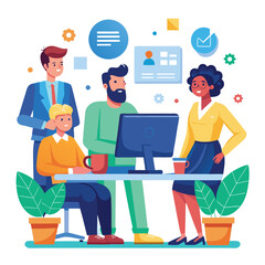 professional-business-people--programmer working vector image on a white background 