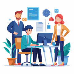 professional-business-people--programmer working vector image on a white background 