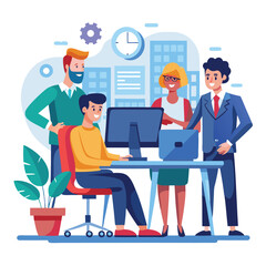 professional-business-people--programmer working vector image on a white background 