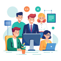 professional-business-people--programmer working vector image on a white background 