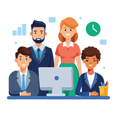 professional-business-people--programmer working vector image on a white background 