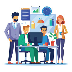 professional-business-people--programmer working vector image on a white background 