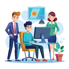 professional-business-people--programmer working vector image on a white background 