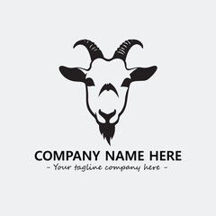 Head of goat illustration black and white for logo company vector image
