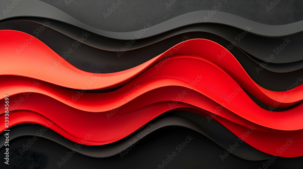Poster red and black abstract wave background