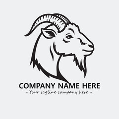 Head of goat illustration black and white for logo company vector image
