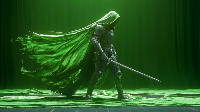 Fototapeta Knight in Green Cloak