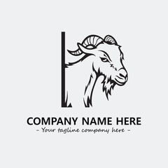 Head of goat illustration black and white for logo company vector image

