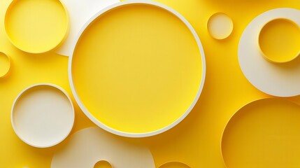 Abstract yellow and white circles background.