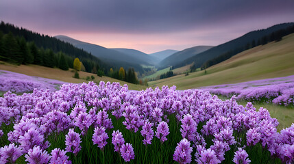 Fototapeta premium easter sunrise: floral panorama