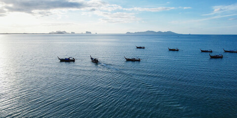 Andaman sea and long tail boat