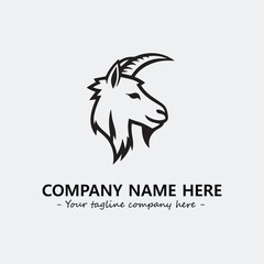 Head of goat illustration black and white for logo company vector image
