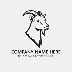 Head of goat illustration black and white for logo company vector image
