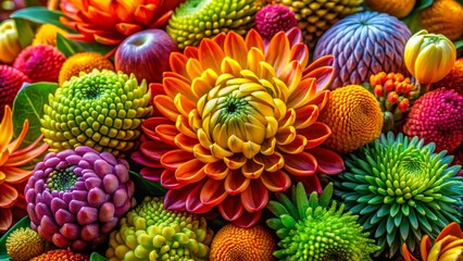 Fototapeta premium Vibrant Floral Arrangement with Colorful Blossoms