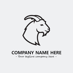 Head of goat illustration black and white for logo company vector image
